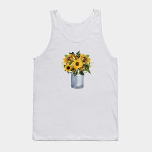 Sunflower Bouquet Butterflies and Ladybugs Tank Top